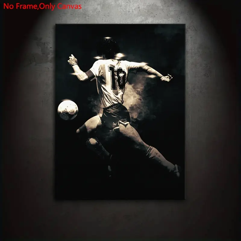 1 piece/set of unframed canvas painting print poster, classic retro minimalist art, Legendary GOAT Diego Maradona, perfect gift for football lovers, ideal for bedroom, living room, dorm hallway, kitchen, bathroom, mural, wall decoration, room decoration
