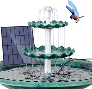 AISITIN DIY Solar Bird Bath Fountain, 3 Tier Bird Bath with 3.5W Solar Water Fountain, Solar Powered Fountain Pump for Bird Bath, Courtyard, Outdoor, Garden Decoration.