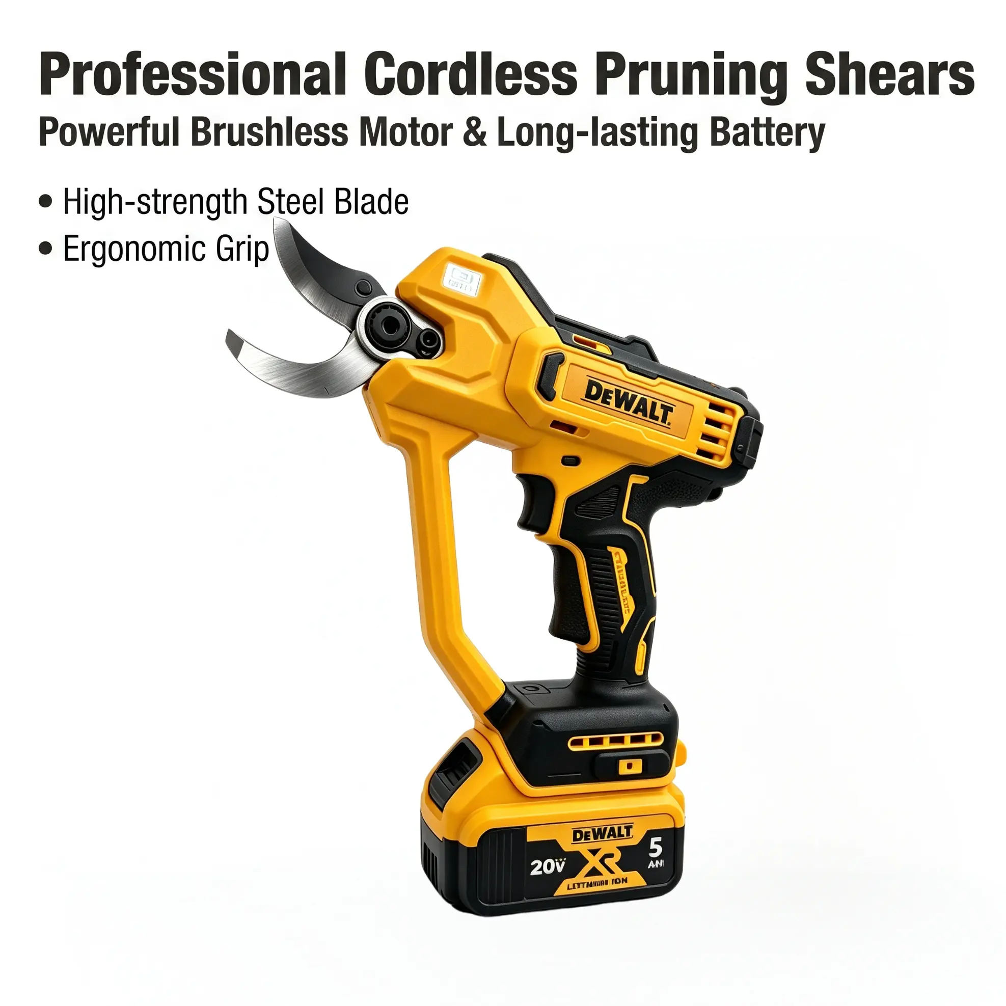 DEWALT Cordless Pruning Shears - 18V XR-20V MAX Battery Platform, 40mm Max Cutting Diameter, Heavy Duty Non-Stick Coating Tree Trimming Tool, Pruners for Gardening, Outdoor Trimming