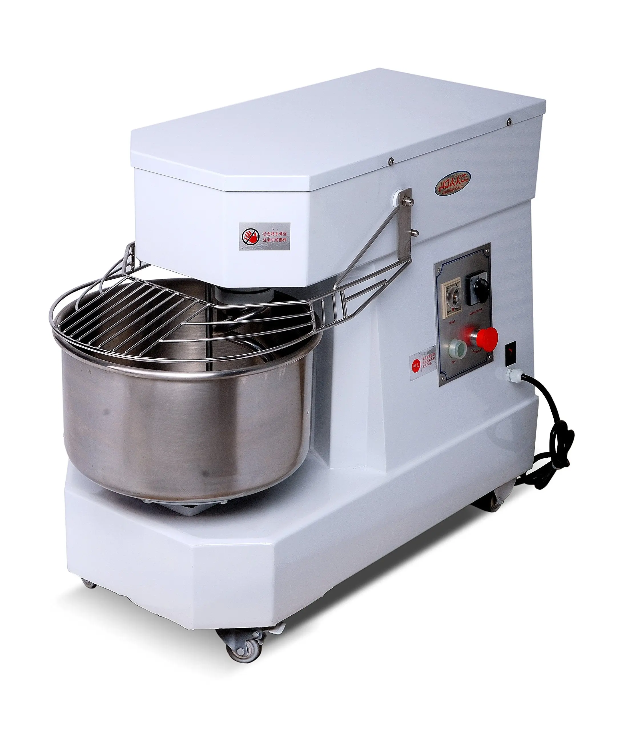Hakka 50QT Heavy Duty Stand Mixer - 2-Speed Commercial Dough Mixer with Stainless Steel Bowl, Timer, Versatile Attachments & Key Features for Bakery, Restaurant Use