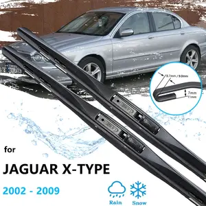 2x For Jaguar X-Type 2002-2009 Car Windshield Windscreen Front Wiper Blades U J Hook Arm Vehicle Wipers