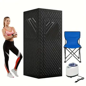 Portable Steam Sauna Box for Home Relaxation Detox Spa Large Steamer & Foldable Chair Included Personal Sauna Spa for Indoor Relaxation