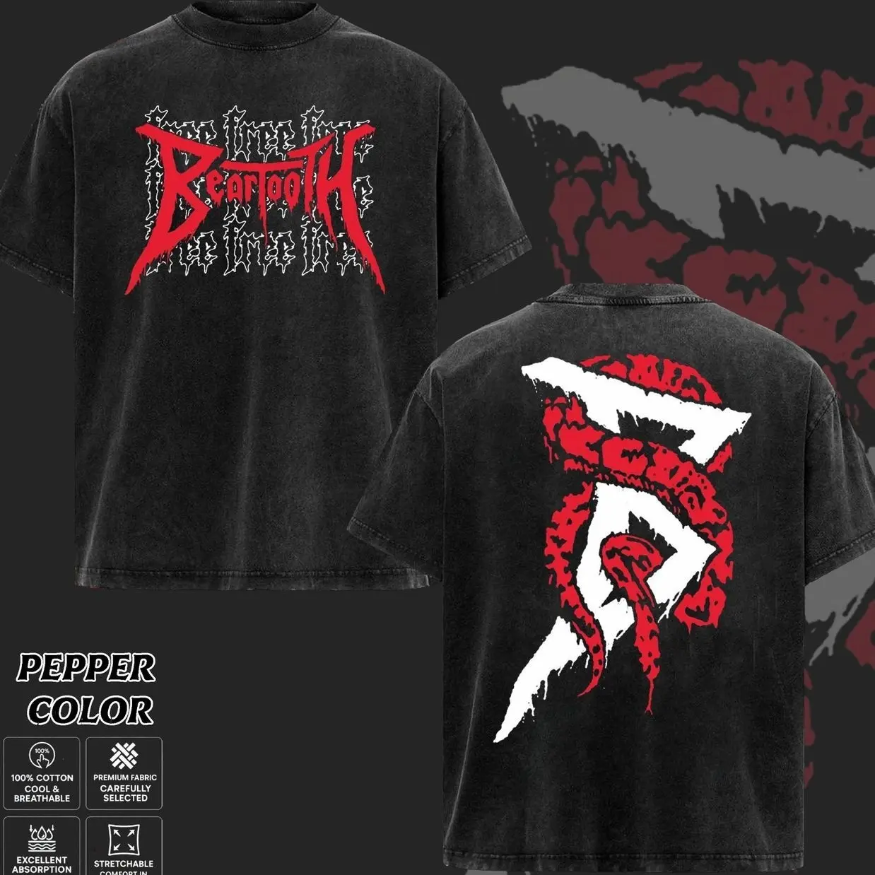 [COLLECTION] Beartooth Band T-Shirt Collection, The Band Beartooth Graphic Tee, Vintage Hardcore Metal Shirt, Dark Skull Artwork Shirts, Heavy Rock Band Merch, Gift for Metal Music Lovers, Merch for Men & Women 0EB