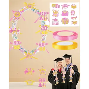 Grad Candy Lei Craft Making Set Clear Tubing Decorative Ribbons Handmade Graduation Gift Packing Supplies