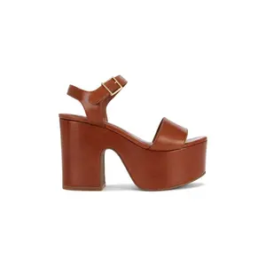 Schutz Tuke Platform Sandal in Cognac