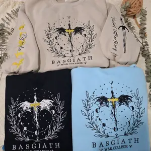 Fourth Wing Embroider Sweatshirt, Basgiath War College, Dragon Rider,Violet Sorrengail,Xaden Riorson,Riders Quadrant,Fantasy Reader