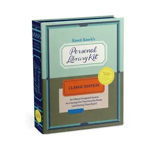Knock Knock Personal Library Kit - Foolproof Classic Edition, with Date Stamp, Checkout Cards, Self-Stick System for Office Stationery Organization & Loan Tracking