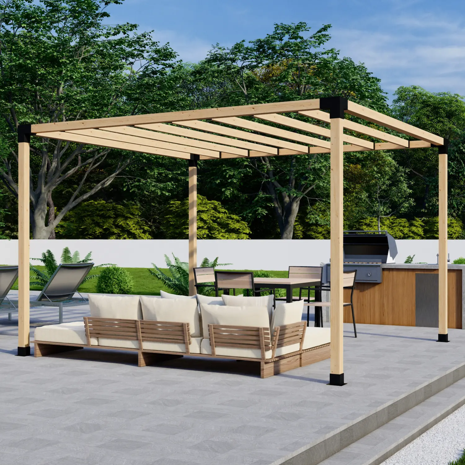 DIY Pergola Kit for a 1-Block Freestanding Pergola Up to 12x12