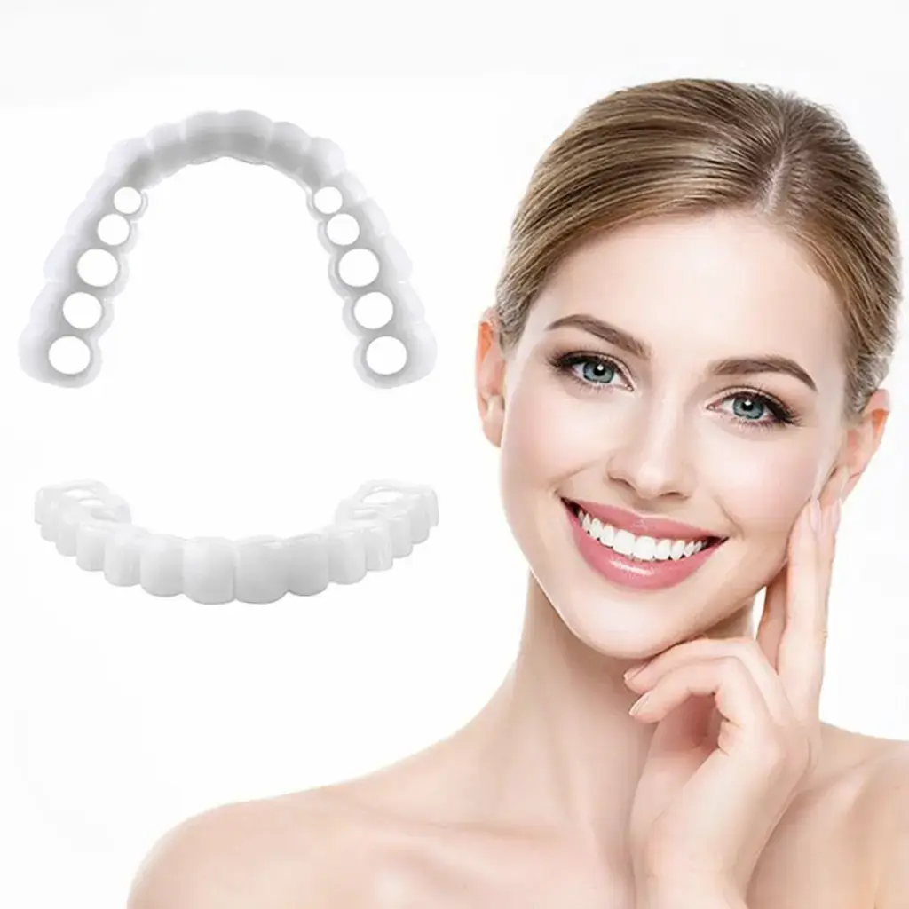 [3 Pairs] 1-Minute Teeth Whitening: Painless Clip-onTeeth Whitening Strips for an Instant Perfect Smile,Temporary Dentures for Instant Confidence Instant Visual LookEnhancer Natural White & Comfortable Moldable FalseTeeth