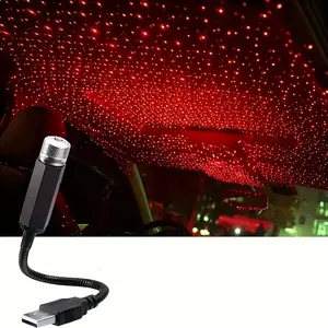 Star Sky Projector Car LED Lights, USB Car Roof Atmosphere Lamp, Romantic Ambient Lighting, Perfect Gift for Christmas & New Year