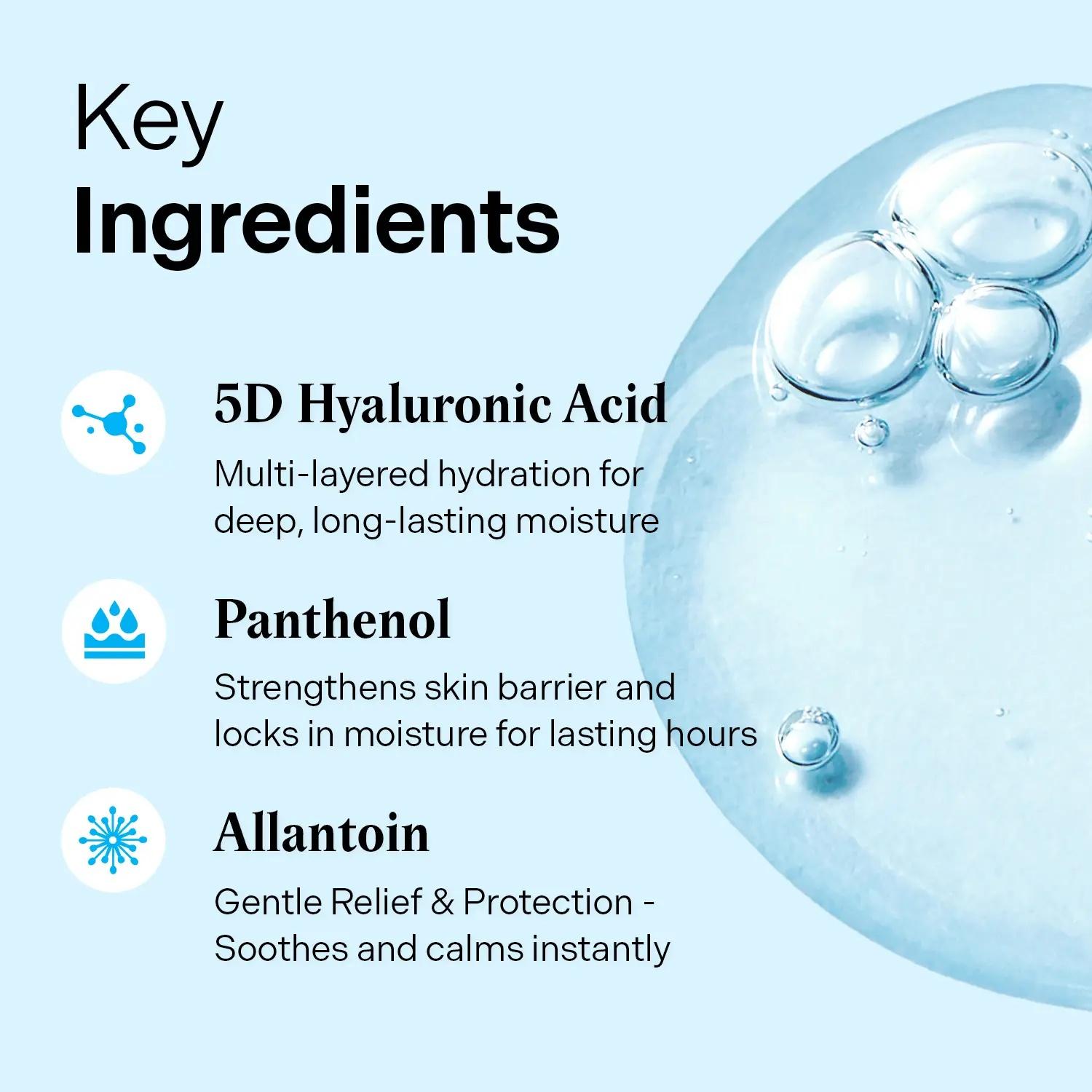 DIVE IN Low-Molecular Hyaluronic Acid Serum 50ml / 1.69 fl. oz. | Lightweight Hydrating Facial Serum for Glowing Skin
