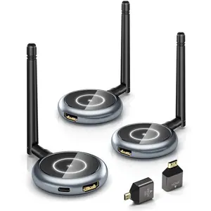 2026  HDMI Transmitter and 2 Receivers, 4K Decode 1080P@60Hz, 656FT/200M, Tutuplay App Mirror, 5.8G HDMI  Extender for Laptop, PC, Camera, TV Box to TVs, Projectors, Monitors
