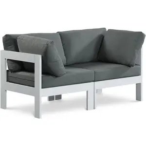 Nizuc - Outdoor Patio 2 Seat Modular Sofa With White Frame
