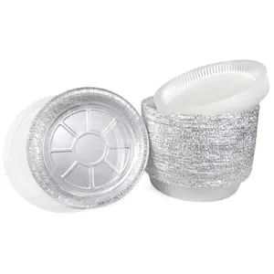IDL Packaging 9" Round Aluminum Foil Pans with Dome Lids (Pack of 50) - Disposable Aluminum Container with Clear Plastic Lids - Great for Baking, Cooking, Serving