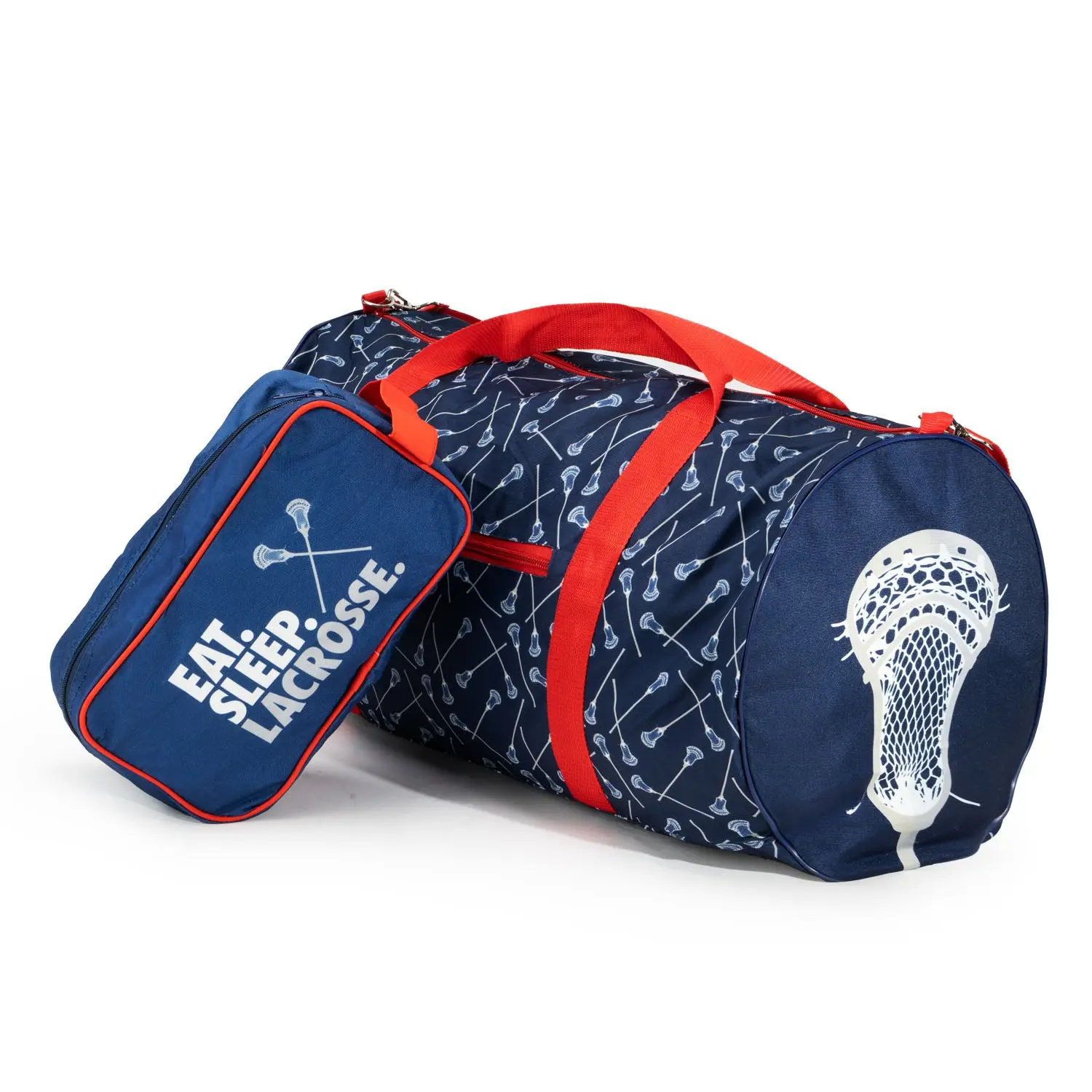 Men's Lacrosse Athletic Duffel Bag Set with Graphic Print, Multifunctional for Gym, Practice & Travel, Athletic Bag, Sports Bags