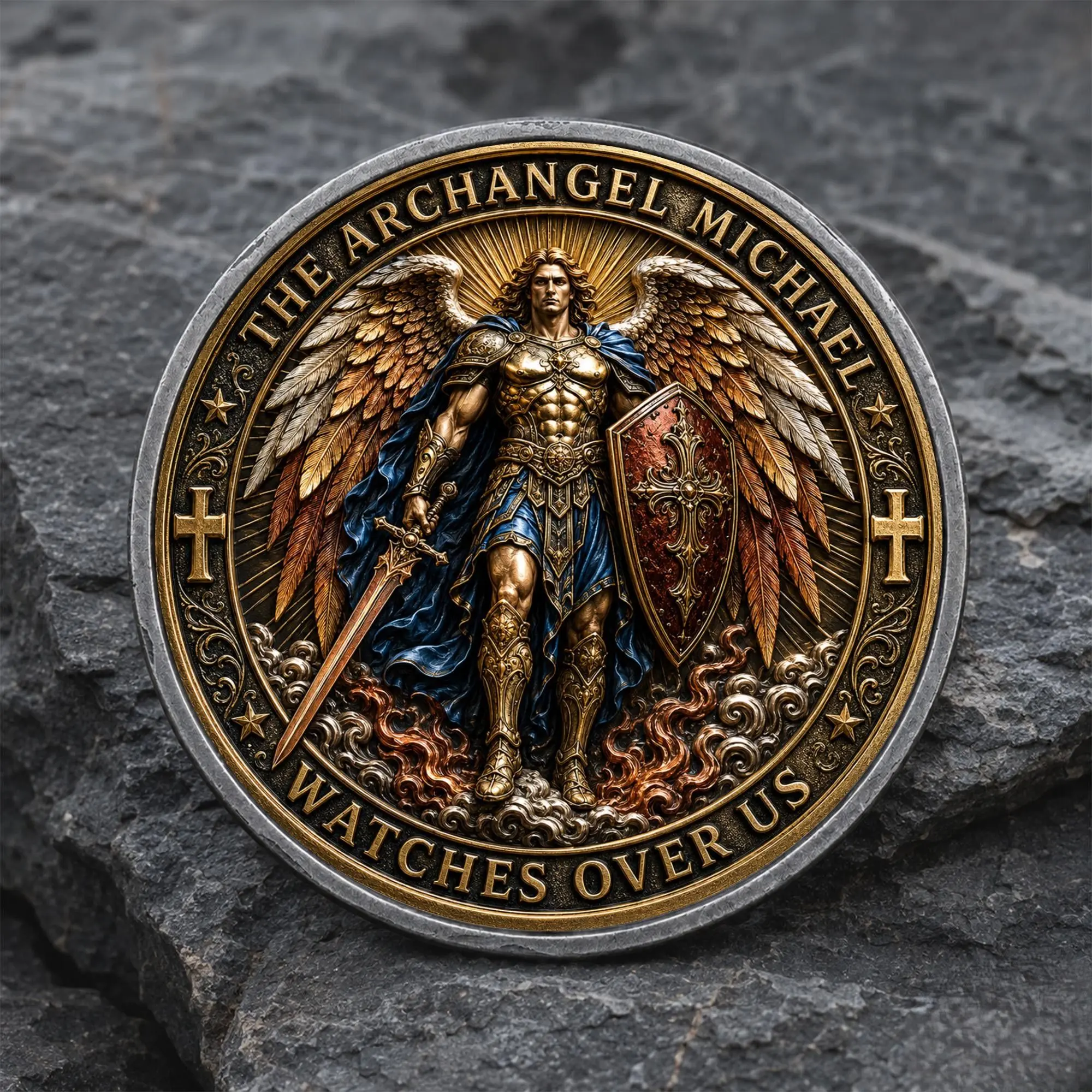 The Archangel Michael Watches Over Us Coin, Faith Christian Religious Bible Challenge, Recovery Sobriety Chip, Appreciation Keepsake Gifts