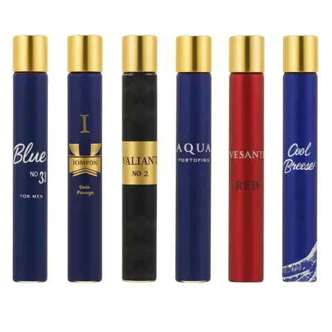 Men’s 6-Pack Affordable Luxury Chemical Free Scented Cologne Gift Set - 1.18 fl oz Portable Long-Lasting Fragrances Perfume Bottles for Adults