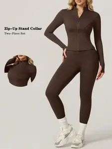 Two Piece Set Womens Loungewear Set Long Sleeve Zip Up Jacket High Waist Butt Lifting Pants Comfortable Casual Fashion Suitable For Going Out Vacation Airport Travel Pajama Set Long Sleeve Long Pants