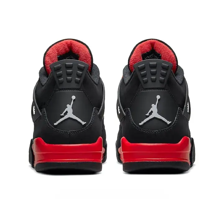 Outdoor Wear-Resistant Rubber Sole Basketball Sneakers, Black Red Color Block, Unisex Daily Training Sports Shoes for Men and Women