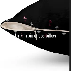 Bio Cross Pillow - Black Fabric with Cross Patterns, Ideal for Supportive Sleep