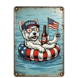 2D planar decoration | Revolutionary Fighters & Flags Iron Plaque, Commemorating 250 Years of Freedom, Ideal Patriotic Wall Decoration