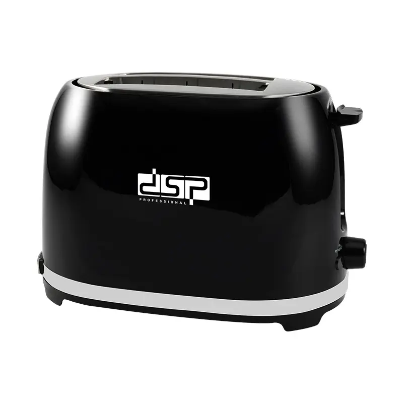 Black EU Standard Household Toaster, Polypropylene Kitchen Appliance with EU Plug, Even Heating, Multifunctional for Baking Toasts