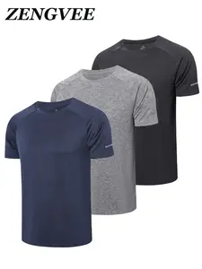 Men's 3 Pack suitness Shirts ,Dry Moisture Absorbing, Sweatwicking ,Short Sleeve Mesh Sports T-shirts