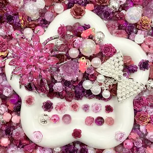 Dragon Fruit Blossom - Soft Resin Nail Art Charms with Beads – Drillable Floral Resin Decorations for Press-On Nails, Jewelry & DIY Crafts