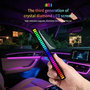 RGB Sound-Controlled Colorful Music Atmosphere Lamp, Pluggable LED Earphone Stand, Gaming Desktop Earphone Stand Atmosphere Light