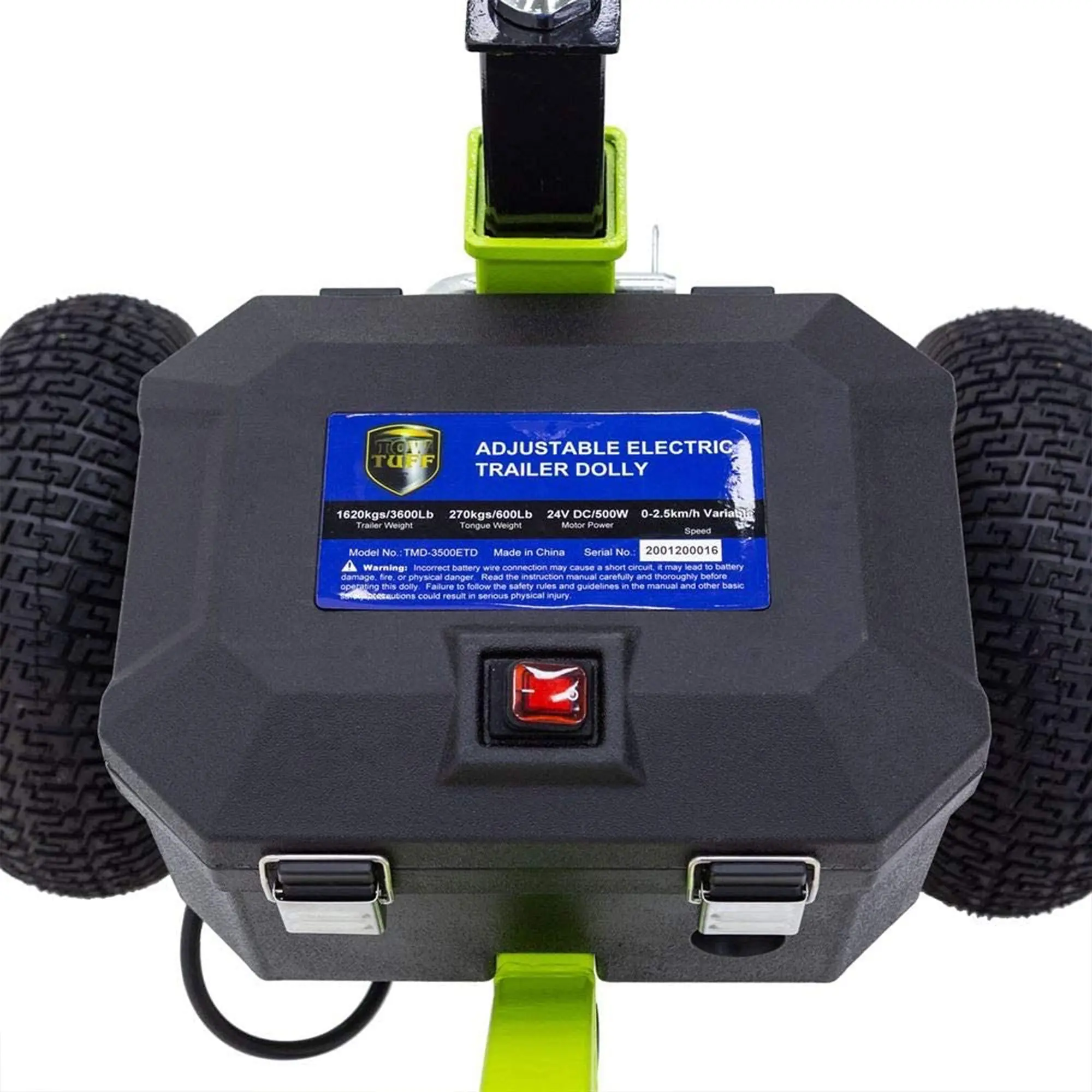 JGKVEW Versatile 3500 Pound Capacity Adjustable Ball Height Heavy Duty Electric Utility Trailer Dolly for Boats and Cargo Trailers, Green