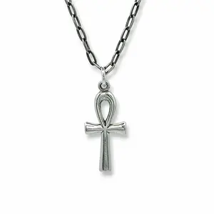 Ankh Necklace Sterling Silver | Two Toned Necklace | Oxidized Silver Jewelry | Spiritual Necklace | Ancient Egyptian Jewelry