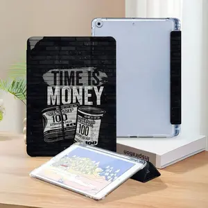 Trendy Time Is Money Print Tablet Case for iPad 10.2/10.9/11 Inches, Shockproof Protective Lightweight Flip Cover, Compatible with iPad 7/8/9/10 Gen Air 4/5 Pro 11 Inch