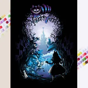 1 set of DIY diamond painting kit, 5D diamond art kit, DIY decoration fantasy, silhouette, dream mosaic, diamond art, DIY art home decoration