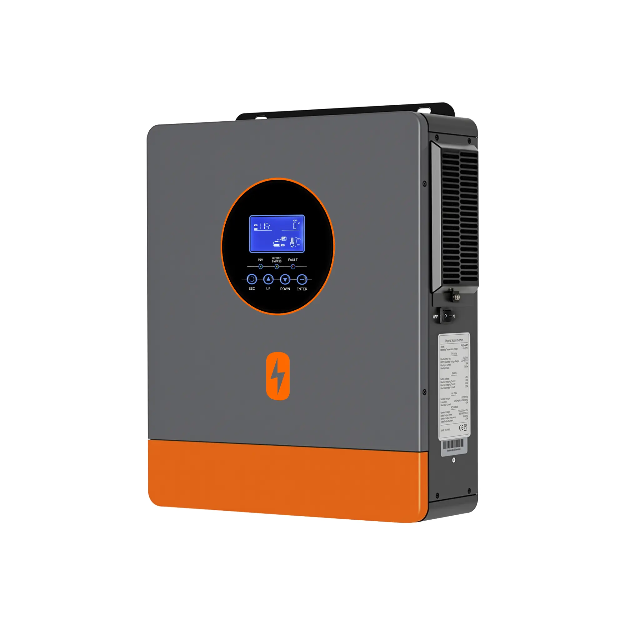 6500W 48V Energy Efficient Solar Hybrid Inverter - 110V/220V AC Split Phase, Built-in 120A MPPT Charge Controller, Off-Grid Pure Sine Wave, Dual Mode, Compatible with 48V Lead-Acid & Lithium Batteries, Ideal for Home, RV, Cabin Solar Power System Use, Ene