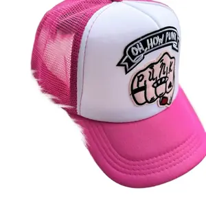 Sublimation trucker hat with patches
