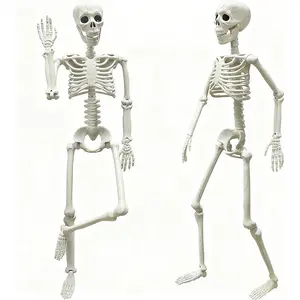 2 Pack 3 ft Halloween Skeleton Posable, 36" Full  Human Skeleton with Movable Joints for Halloween Haunted House Graveyard Party Scary Indoor Outdoor Decor
