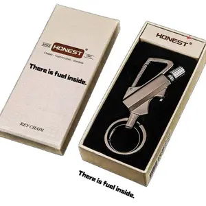 [Lighter only (Contains little to no butane)]Multifunctional 3-in-1 Keychain Easy to Open Bottle Store Keys Unlimited Lighters Durable for Travel and Daily Use Metal