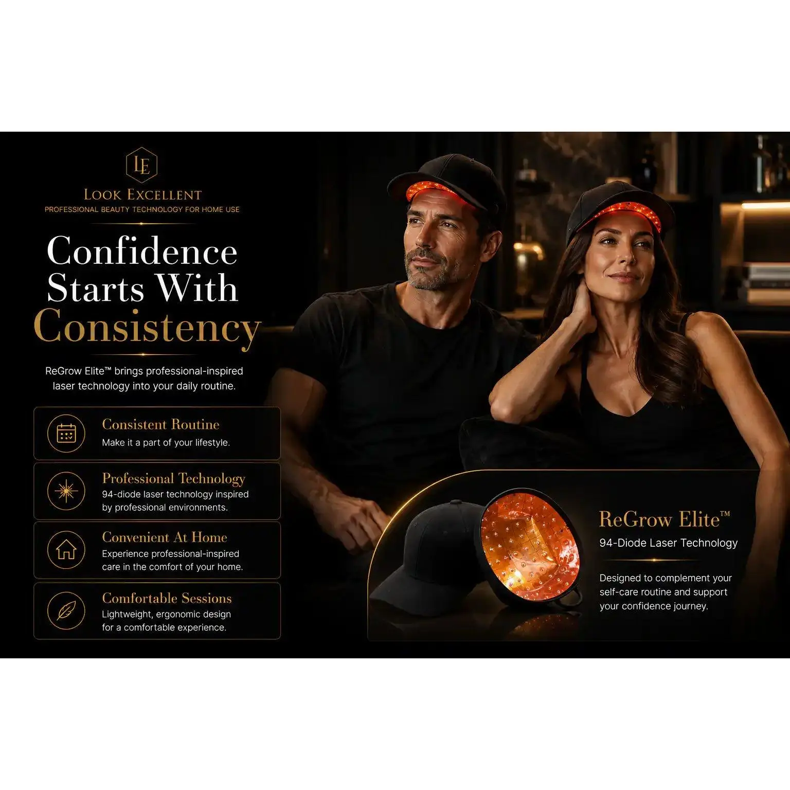 ReGrow Elite™ — 94-Diode Laser Hair Restoration Helmet