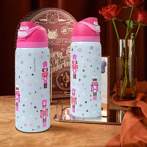 Nutcracker  Water bottle 32oz, 945ML, freesip,with straw,heat preservation time more than 24 hours, cold and hot water can be insulated, can make coffee, frozen drinks, , exquisite workmanship, suitable for camping, work, indoor and Outdoor use.