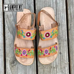 Womens Mexican Sandals, Handmade Leather Huaraches Sandals ,Sandalias Huaraches Mexicanos,Mexican Leather Shoes, Moritas Bordado Ankle Strap