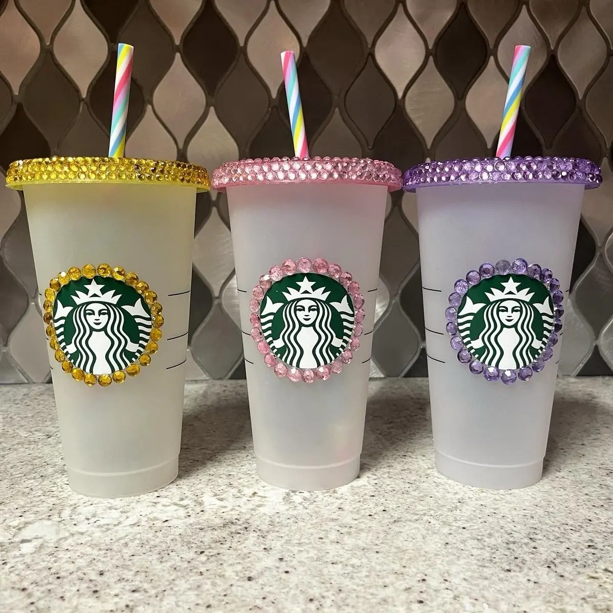 Starbucks bedazzled cups - TikTok Shop