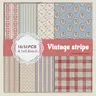 16/32 Sheets Vintage Stripe Wave Point Pattern Scrapbook Paper Scrapbook Page Scrapbooking Supplies Scrapbook Materials for Junk Journal Gift Wrapping DIY Card Making Handmade Crafts
