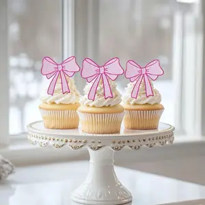 Bow Cupcake Toppers - Mini-bow cupcake toppers - Cake Decorations - Birthdays & Baby Showers - Trendy - Fun - Preppy