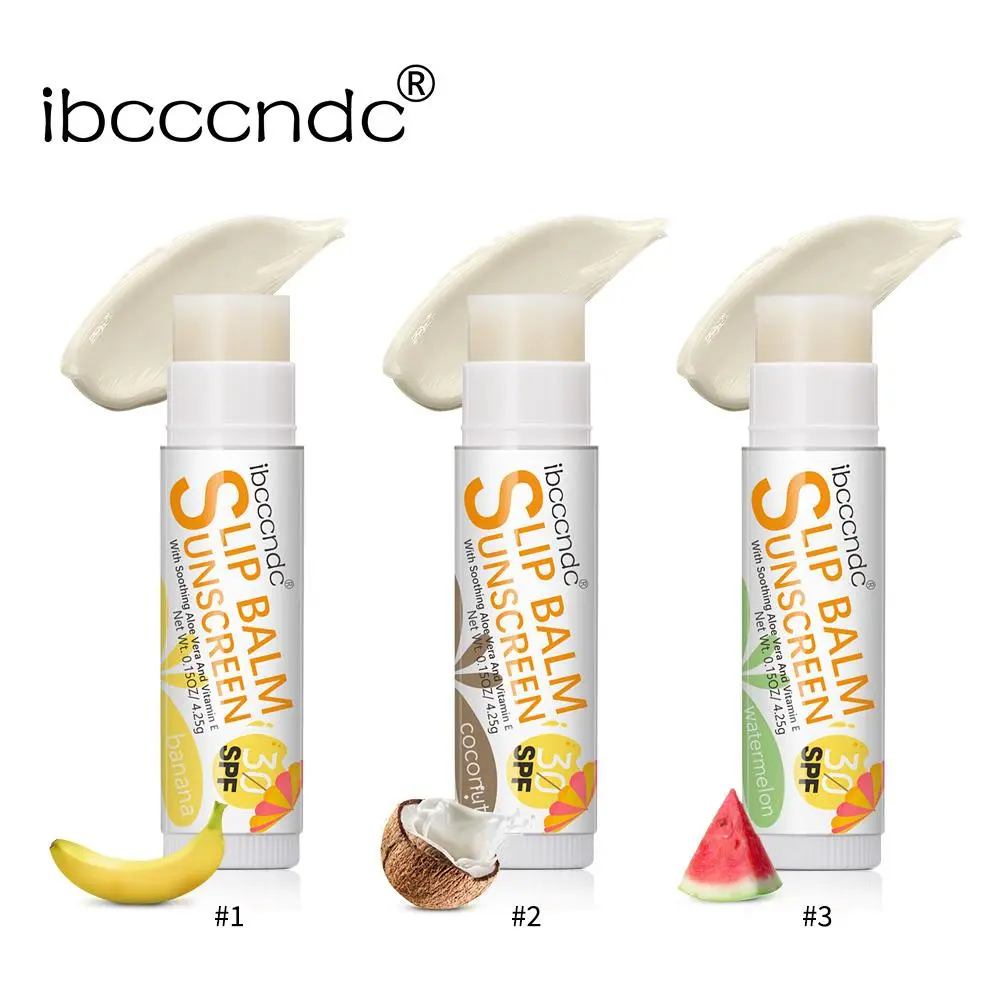 Moisturizing Lip Balm with SPF 30 - Hydrating & Nourishing 2-in-1 Sun Protection Lip Care with Fruit Flavors, Aloe Vera, Pre-Makeup Lip Primer, Smooth Conditioning for Dry Chapped Lips (3 Flavors)