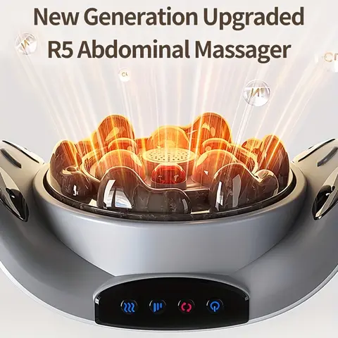 Automatic Abdominal Massager, Heated Bian Stone Abdominal Massager, Electric Massage Machine for Flat Tummy, Waist & Abdomen Care, Aid Digestion, Adjustable Relaxing Gift