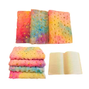 Cute Fuzzy Notebook Plush Soft Cover Notebook with Free Gift