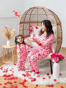 Valentine's Leo Heart Mommy and Me Pajamas