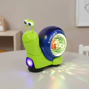 Interactive Musical Light-Up Snail & Hermit Crab Toy, Unisex Sensory Educational Gift for Kids (Batteries Not Included)