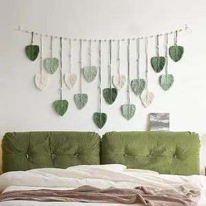 Bohemian macrame leaf wall hanging. Ideal for bedroom, kitchen, dining & bathroom decor with its Bohemian - rustic style. A perfect gift for mom | Home Decor Gifts Ornaments Hangable Decoration