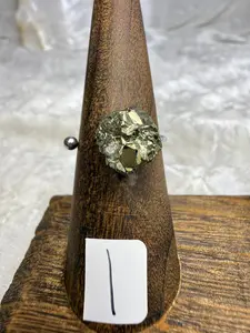 One-of-a-Kind Raw Pyrite Ring #1 | Handmade Adjustable Hypoallergenic Crystal Jewelry